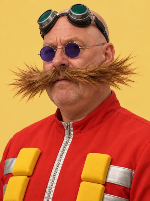 Eggman, retrato de personagem gerado por IA